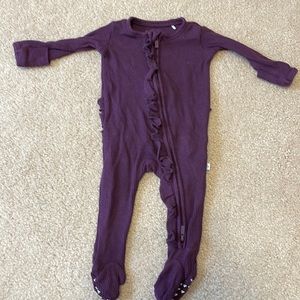 Posh Peanut Waffle Footie with ruffles